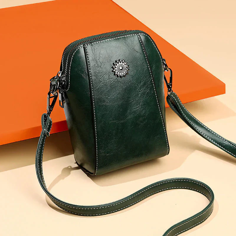 Charly | Women's Leather Shoulder Bag with Decorative Embellishment