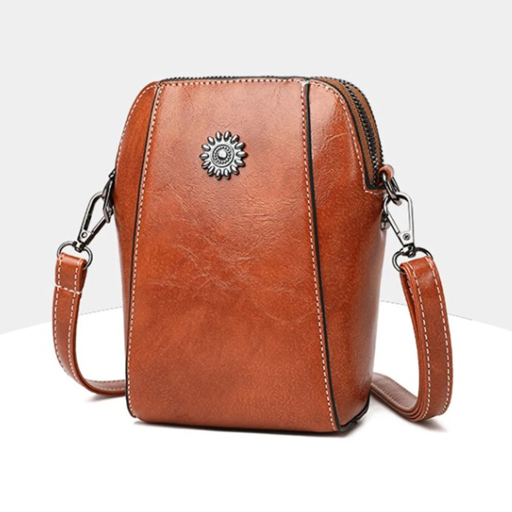 Charly | Women's Leather Shoulder Bag with Decorative Embellishment