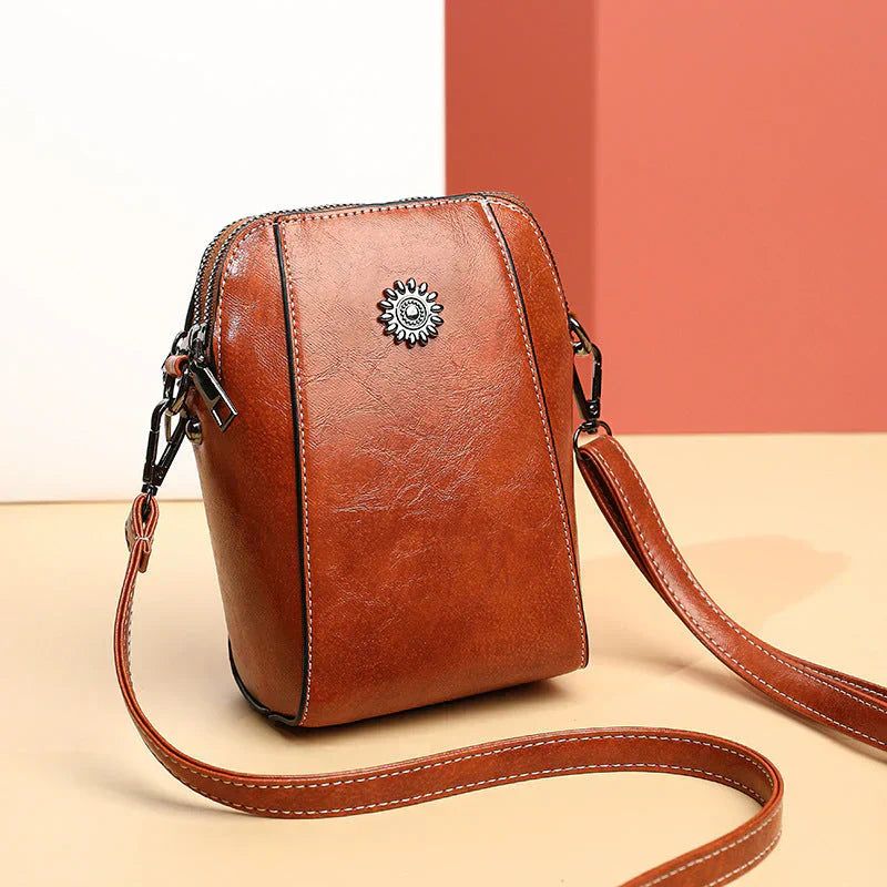Charly | Women's Leather Shoulder Bag with Decorative Embellishment