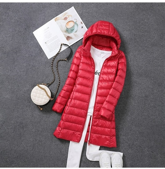 Charly | Women's Long Down Puffer Jacket with Hood