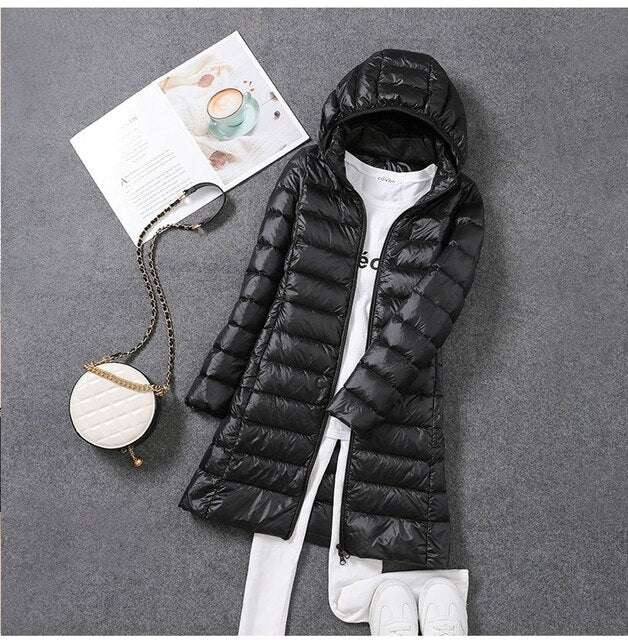 Charly | Women's Long Down Puffer Jacket with Hood