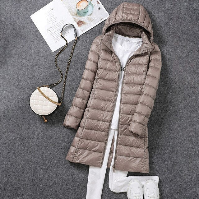 Charly | Women's Long Down Puffer Jacket with Hood