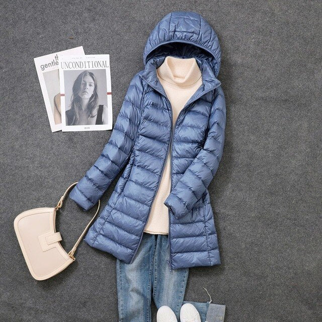 Charly | Women's Long Down Puffer Jacket with Hood