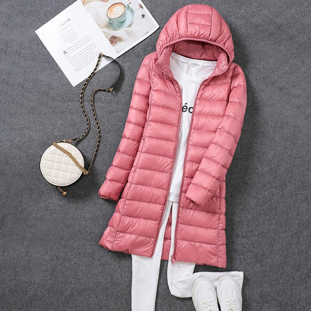 Charly | Women's Long Down Puffer Jacket with Hood