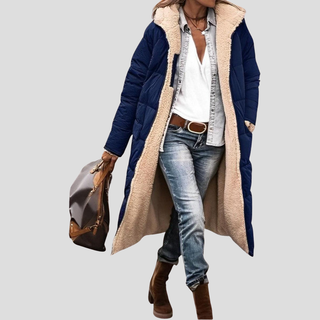 Charly | Women's Long Hooded Reversible Winter Coat