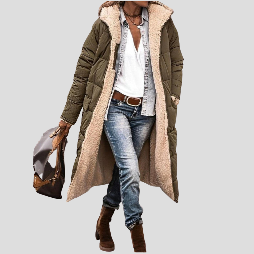 Charly | Women's Long Hooded Reversible Winter Coat