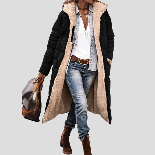 Charly | Women's Long Hooded Reversible Winter Coat