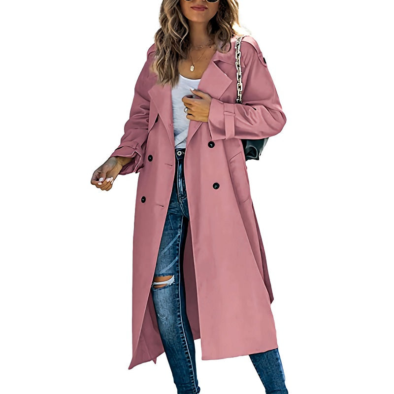 Charly | Women's Long Trench Coat Double-Breasted