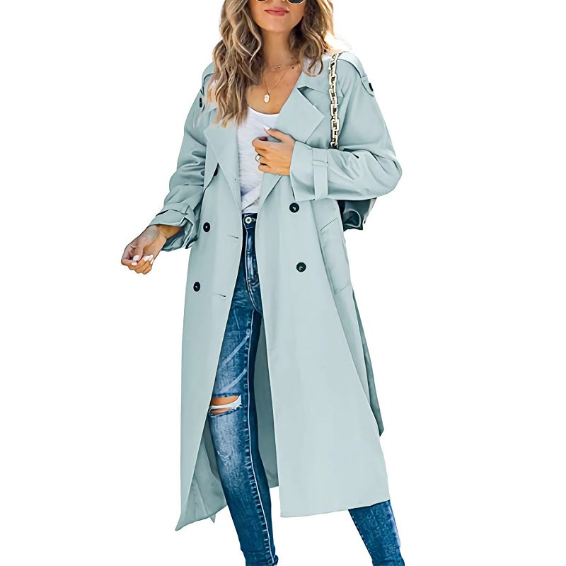 Charly | Women's Long Trench Coat Double-Breasted