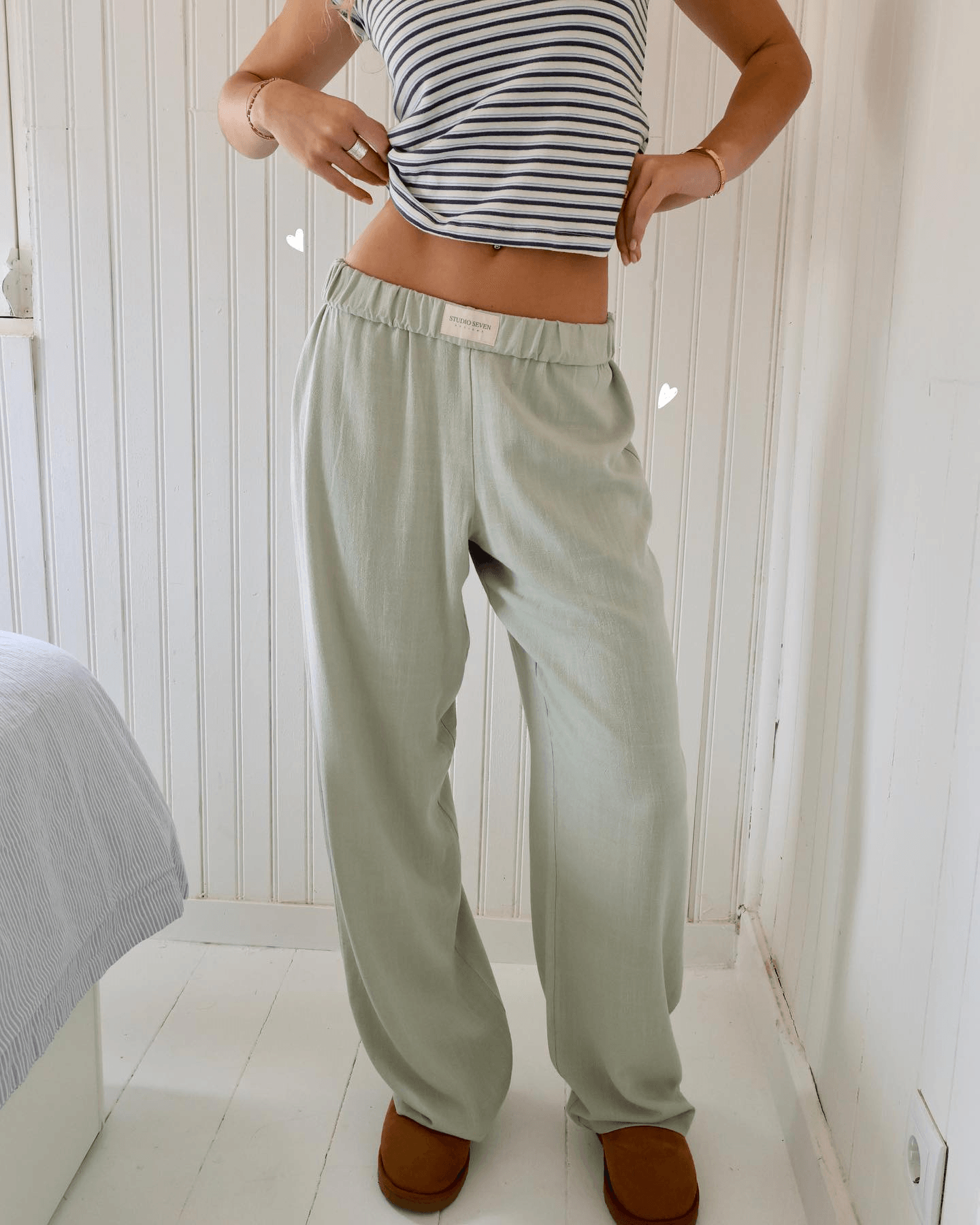 Charly | Women's Lounge Pants with Pinstripe Design