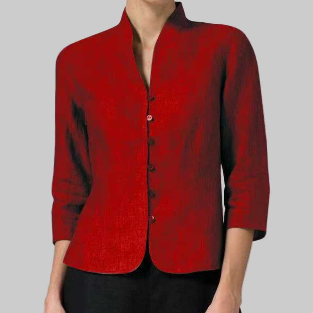 Charly | Women's Mandarin Collar Button-Up Blouse