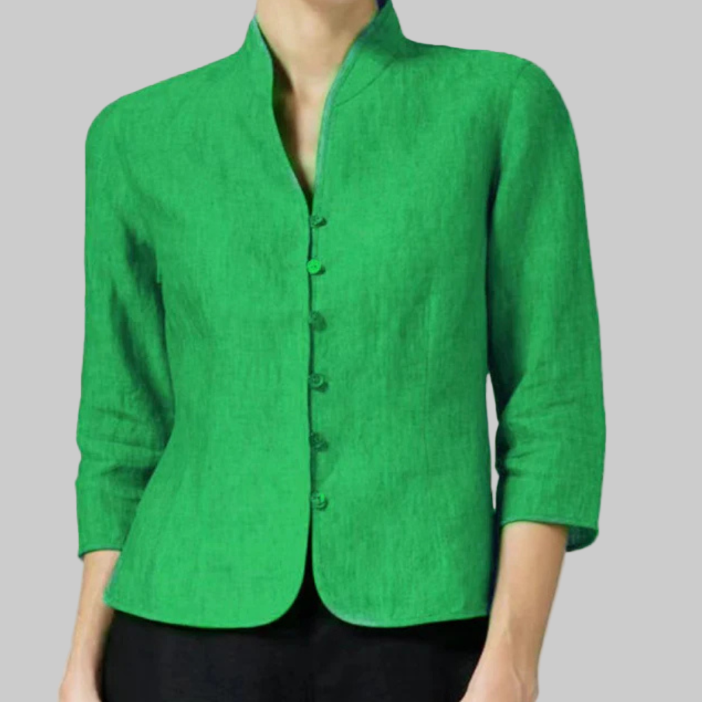 Charly | Women's Mandarin Collar Button-Up Blouse