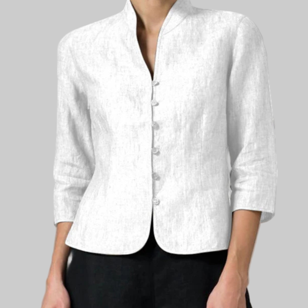 Charly | Women's Mandarin Collar Button-Up Blouse