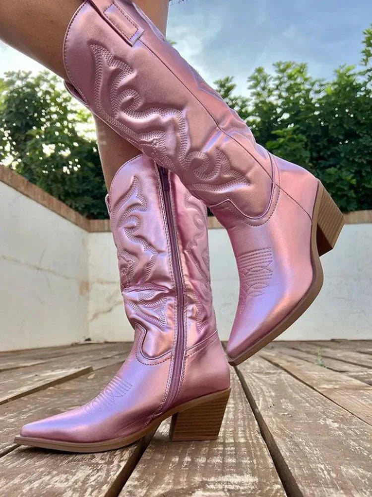Charly | Women's Metallic Embroidered Cowboy Boots