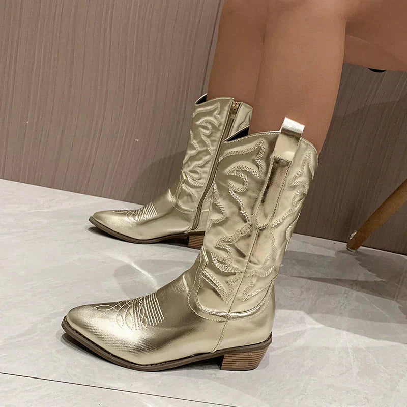 Charly | Women's Metallic Embroidered Cowboy Boots