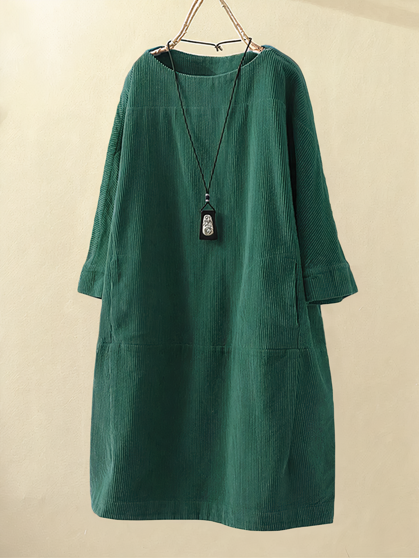 Charly | Women's Midi Corduroy Dress with Pockets
