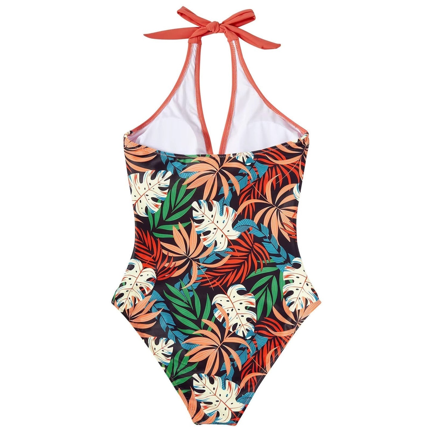 Charly | Women's One-Piece Swimsuit Halter Neck Tropical Print