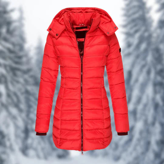 Charly | Women's Padded Mid-Length Winter Coat with Hood