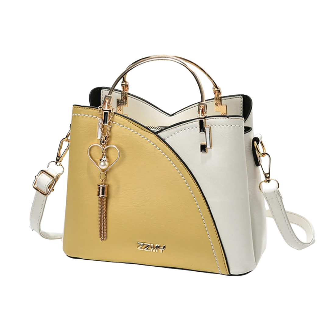 Charly | Women's Patchwork Tote Bag with Tassel Charm