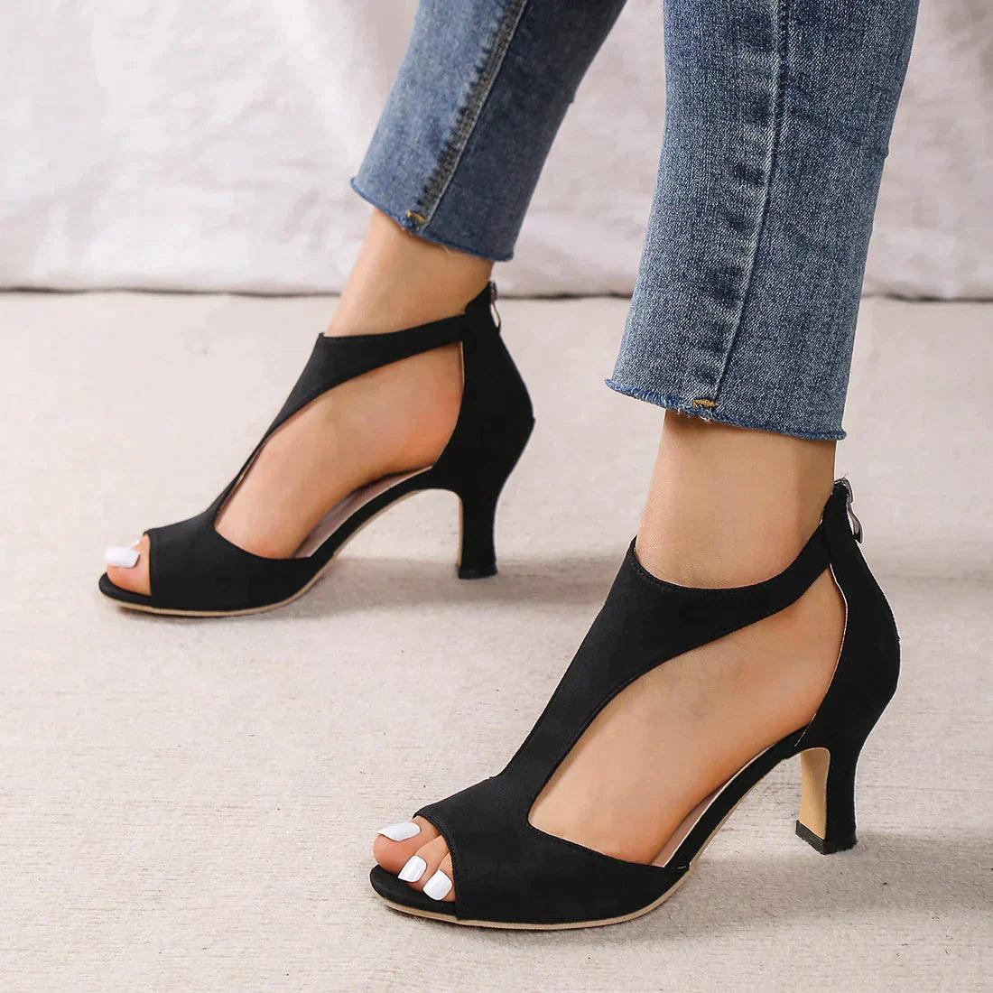 Charly | Women's Peep-Toe Heels with T-Strap