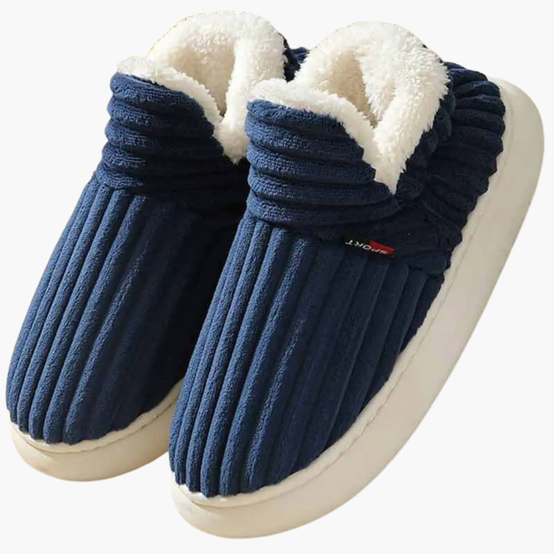 Charly | Women's Plush Bootie Slippers - Ribbed Warm Indoor Shoes
