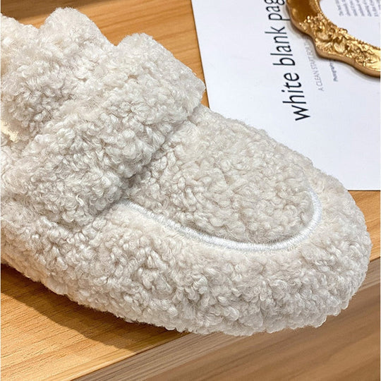 Charly | Women's Plush Loafer Slippers with Fold-Over Detail