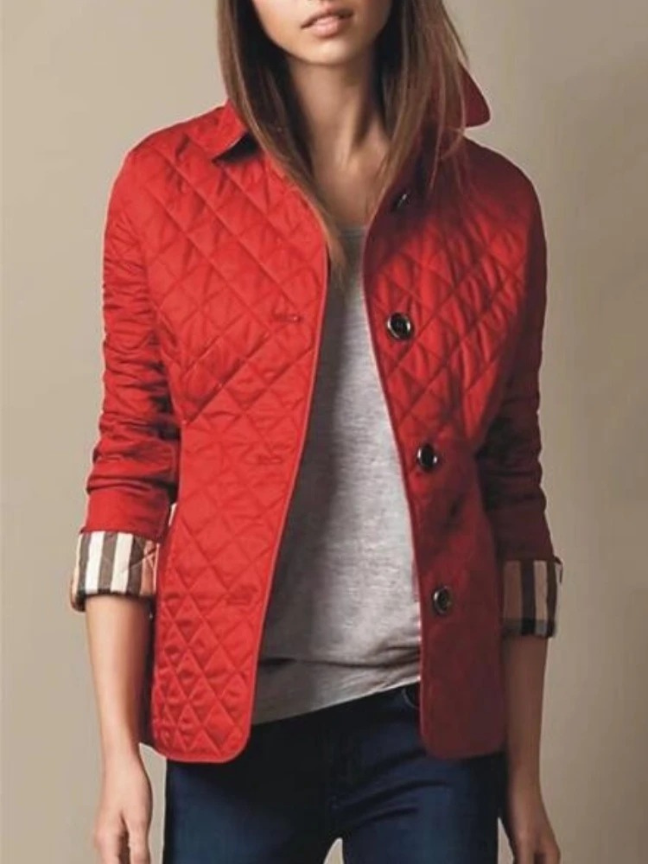 Charly | Women's Quilted Jacket with Snap Button Front