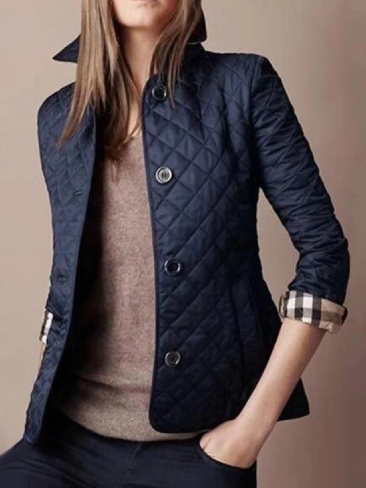 Charly | Women's Quilted Jacket with Turned-Down Collar