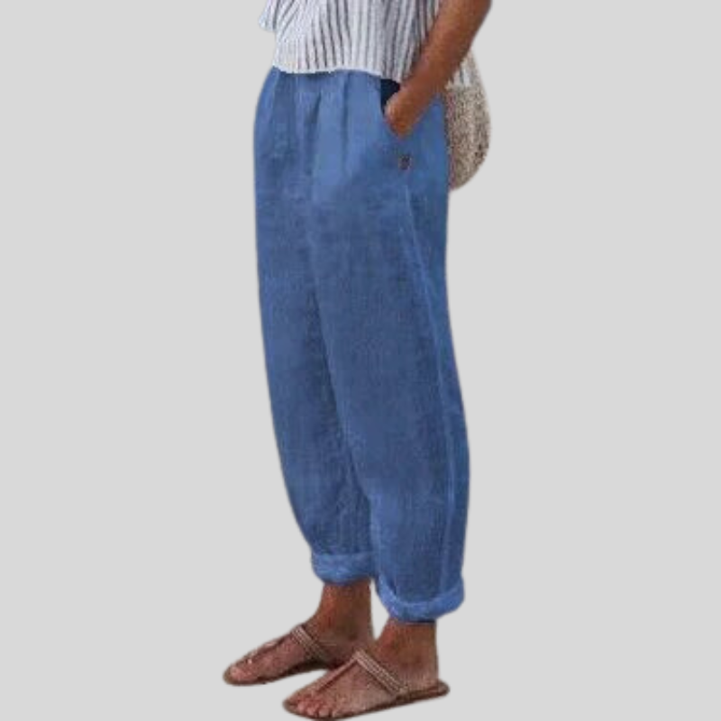 Charly | Women's Relaxed Fit Folded Hem Trousers