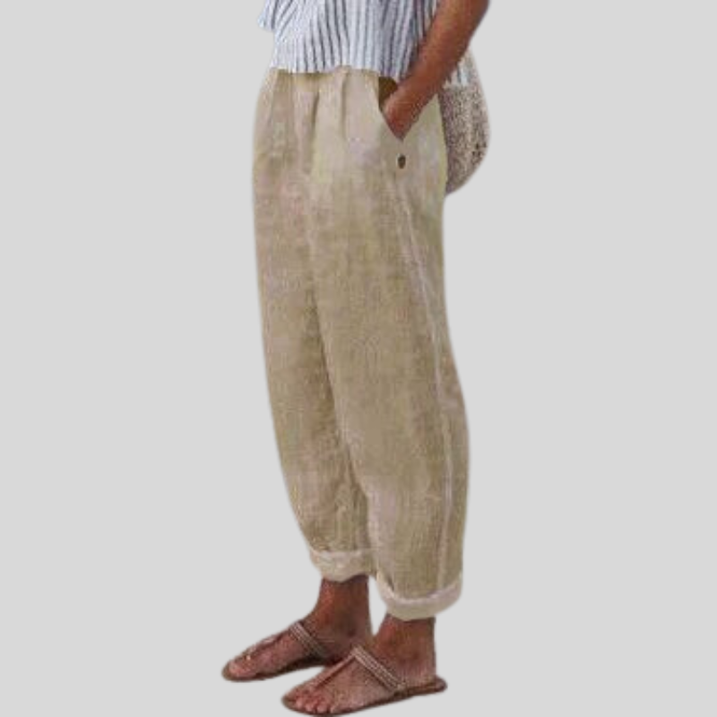 Charly | Women's Relaxed Fit Folded Hem Trousers
