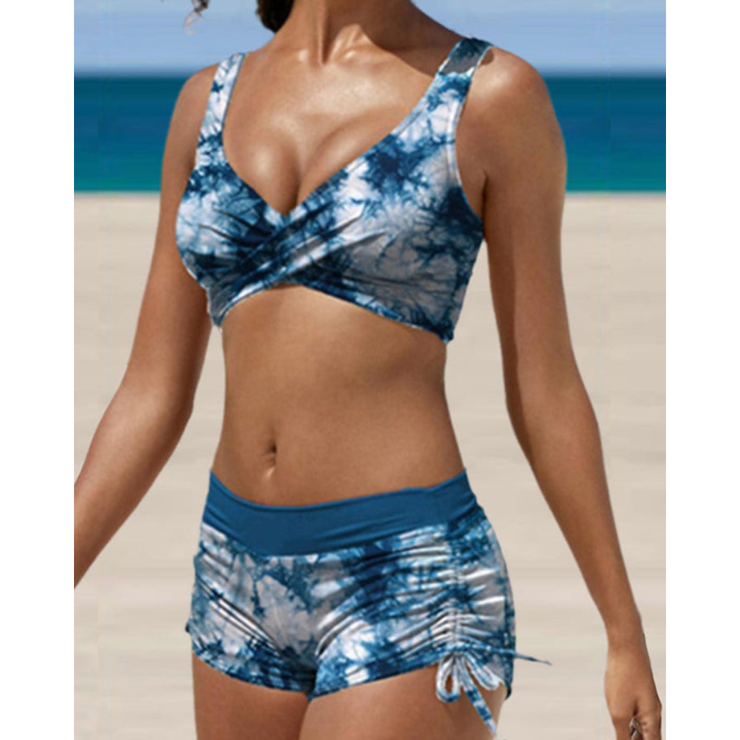 Charly | Women's Ruched Shorts Bikini Set