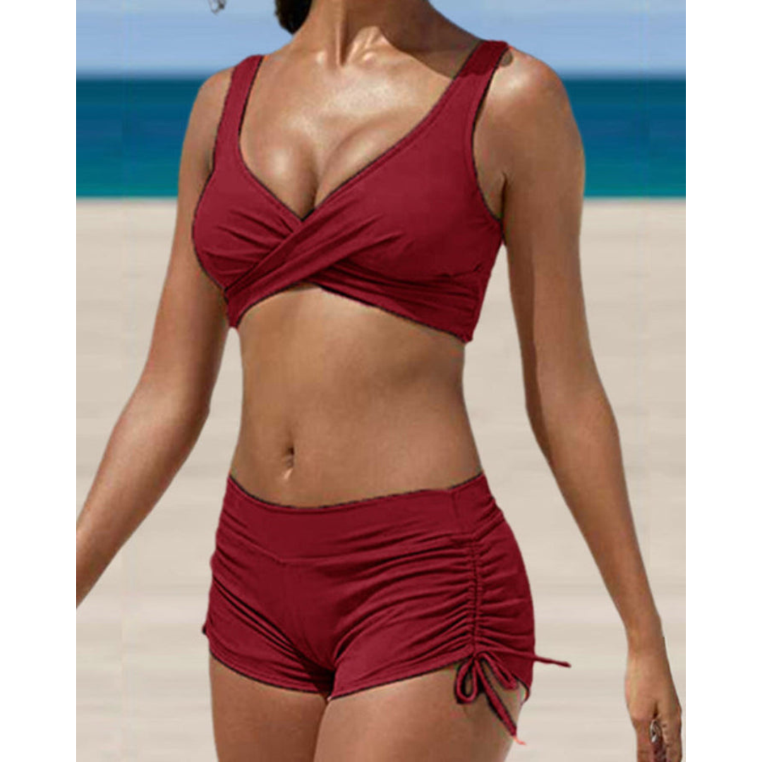 Charly | Women's Ruched Shorts Bikini Set