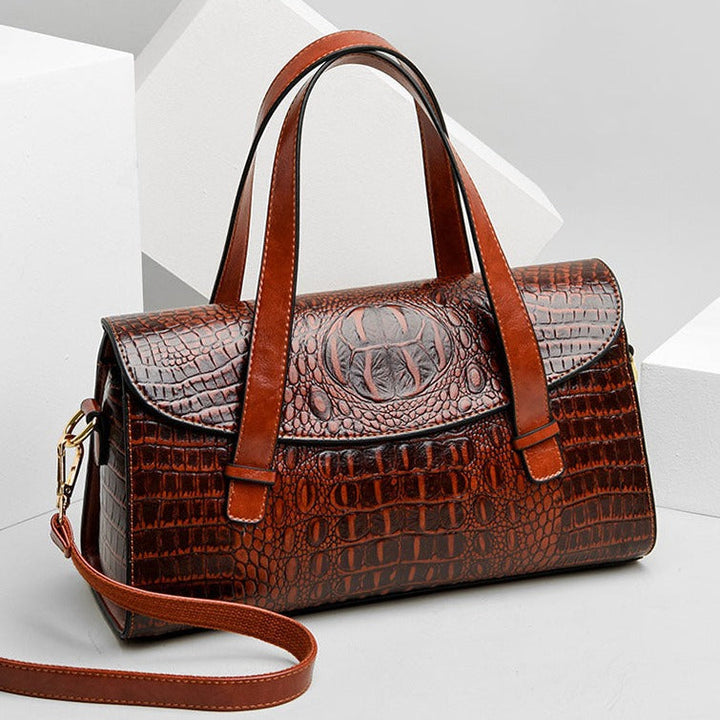 Charly | Women's Shoulder Bag with Crocodile Embossing