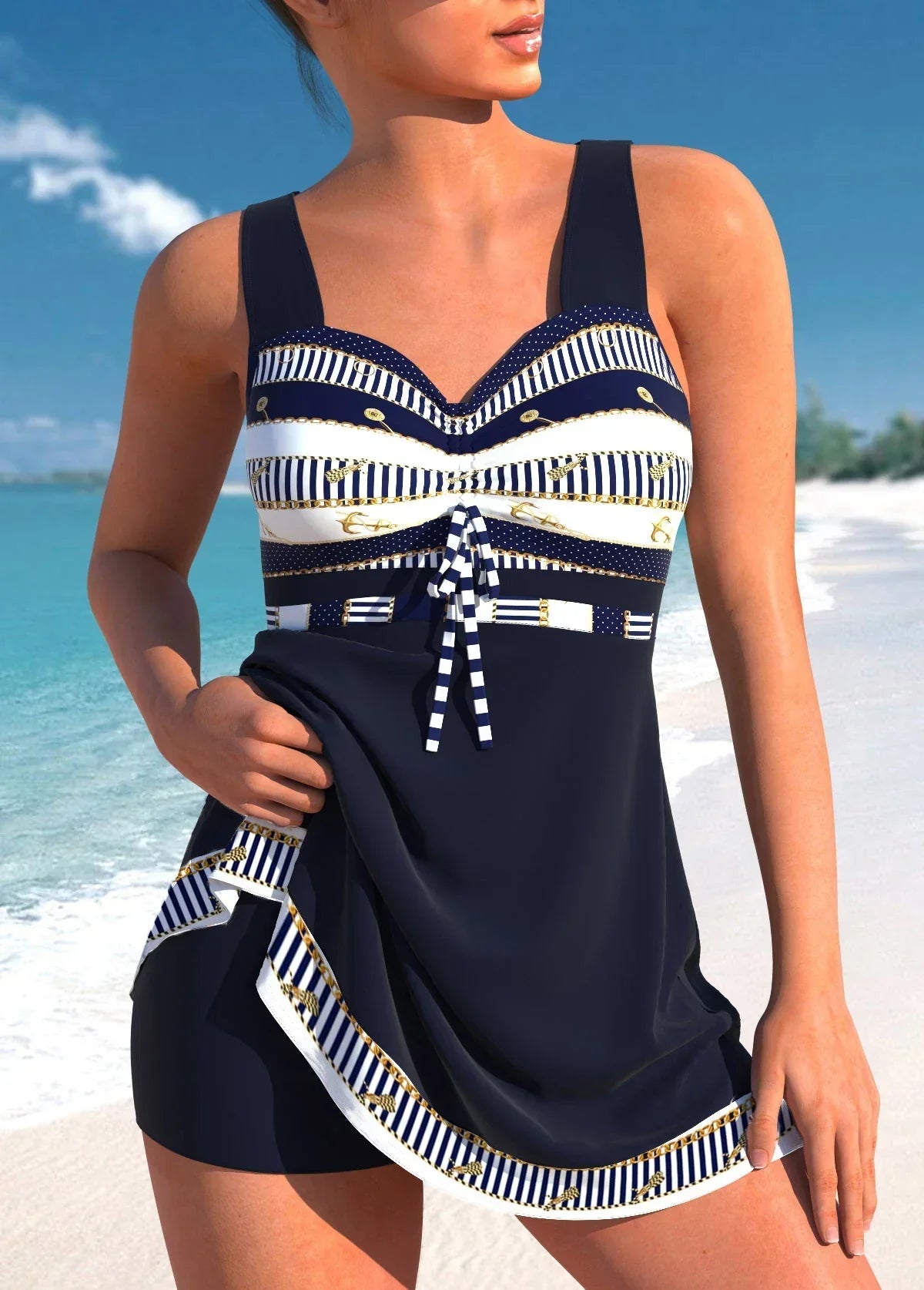 Charly | Women's Tankini Swimdress with Ruched Front