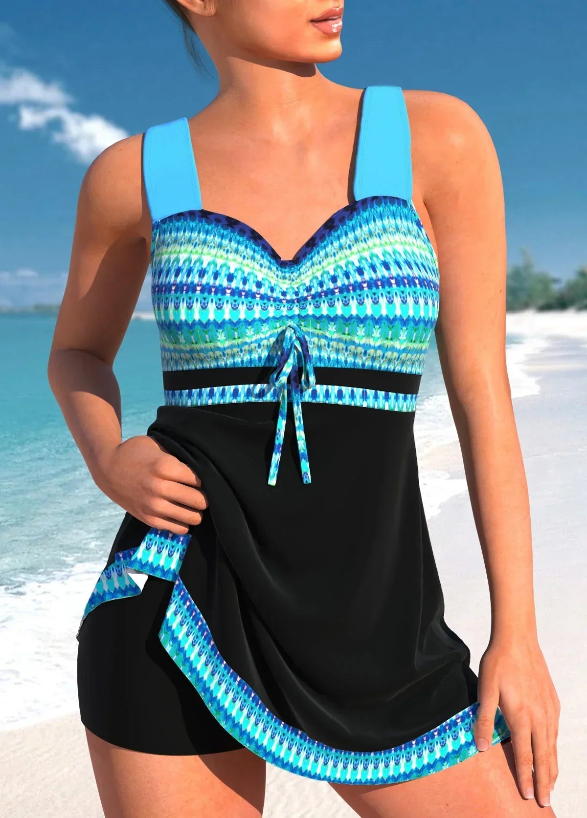 Charly | Women's Tankini Swimdress with Ruched Front