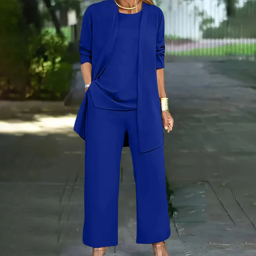 Charly | Women's Three-Piece Pantsuit Set with Blazer and Trousers
