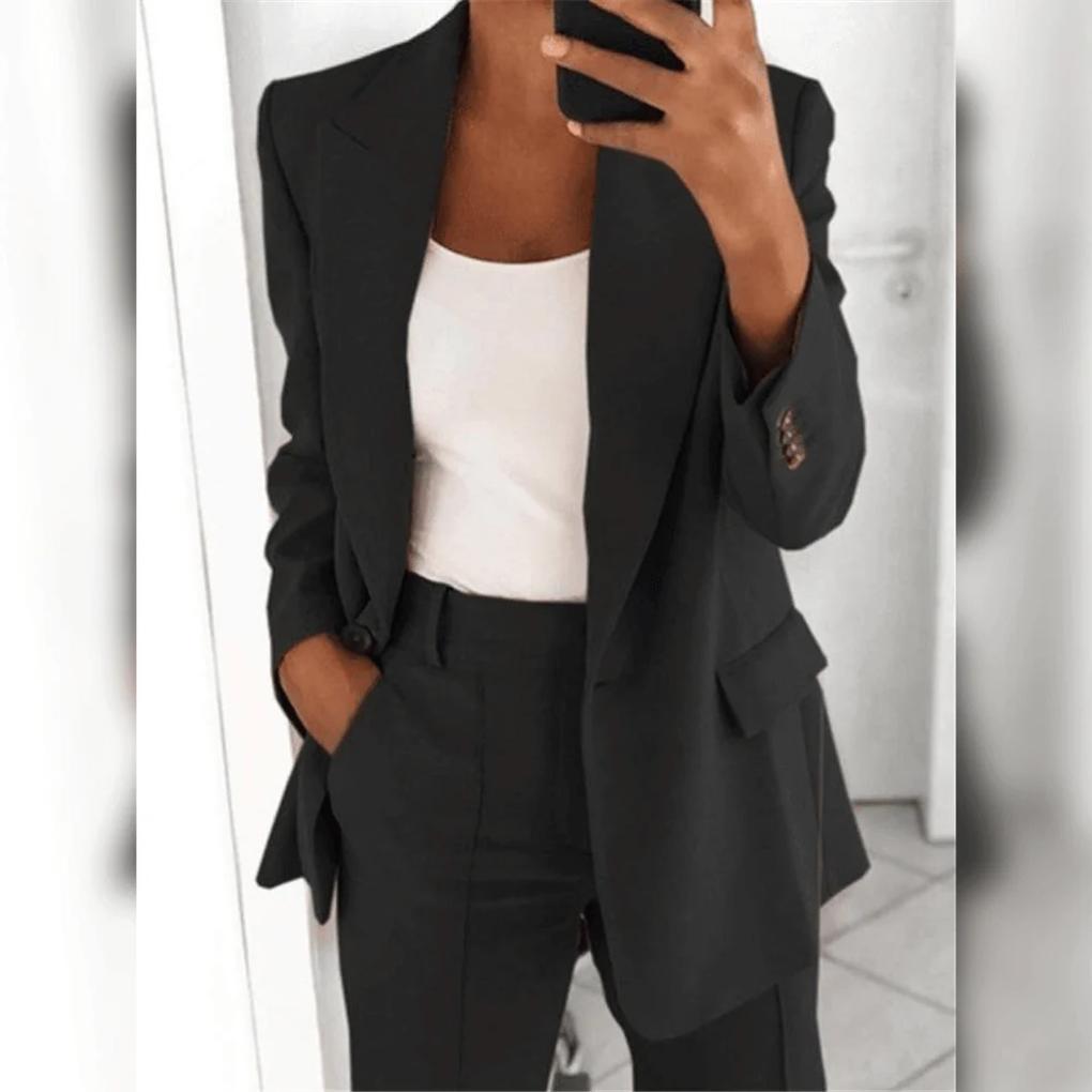 Charly | Women's Two-Piece Suit Set - Notch Lapel Blazer & Trousers