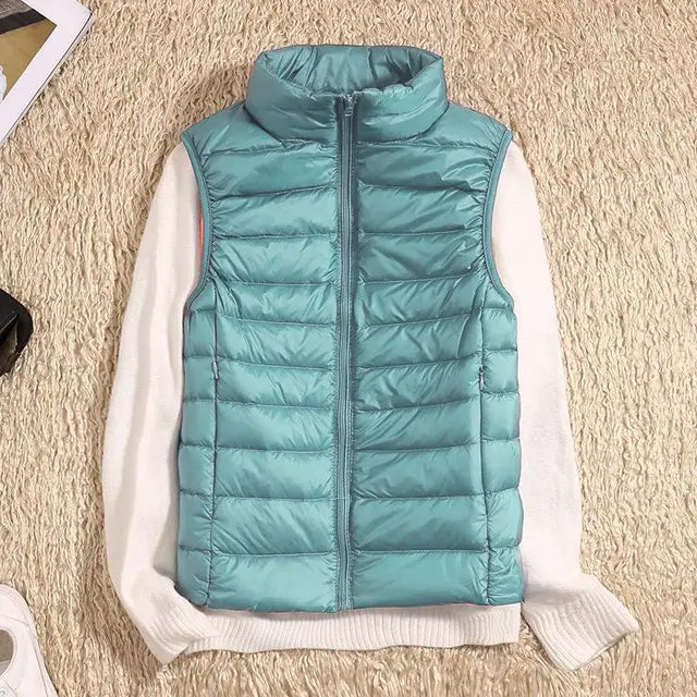 Charly | Women's Ultra Light Down Vest with Stand Collar