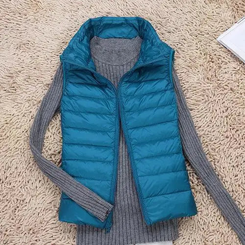 Charly | Women's Ultra Light Down Vest with Stand Collar