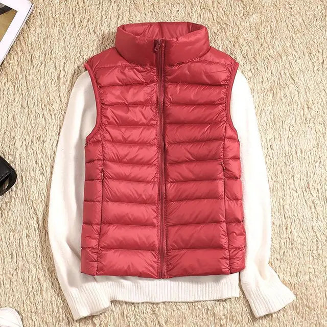 Charly | Women's Ultra Light Down Vest with Stand Collar