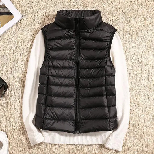 Charly | Women's Ultra Light Down Vest with Stand Collar