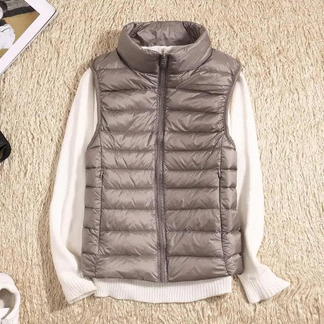 Charly | Women's Ultra Light Down Vest with Stand Collar