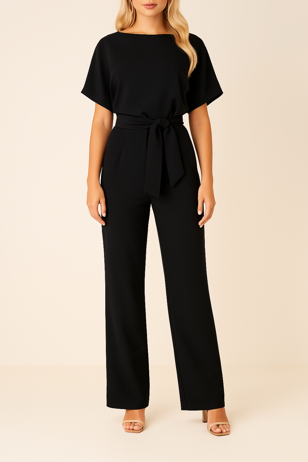 Charly | Women's Wide Leg Jumpsuit with Belt