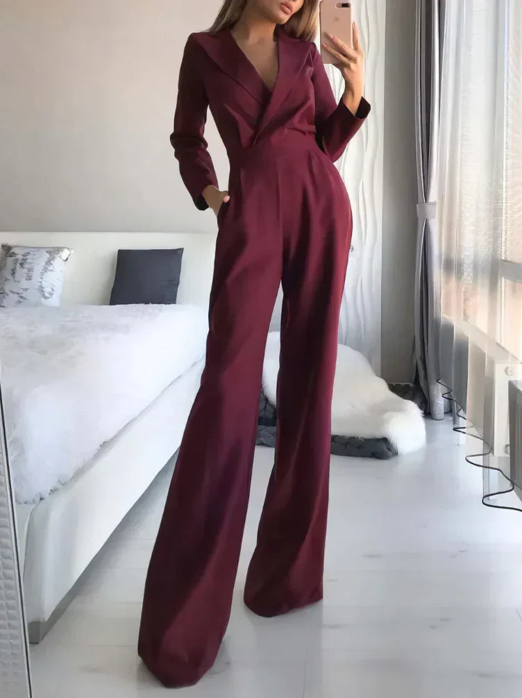 Charly | Women's Wide Leg Jumpsuit with V-Neck