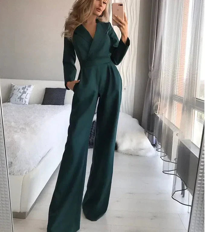 Charly | Women's Wide Leg Jumpsuit with V-Neck