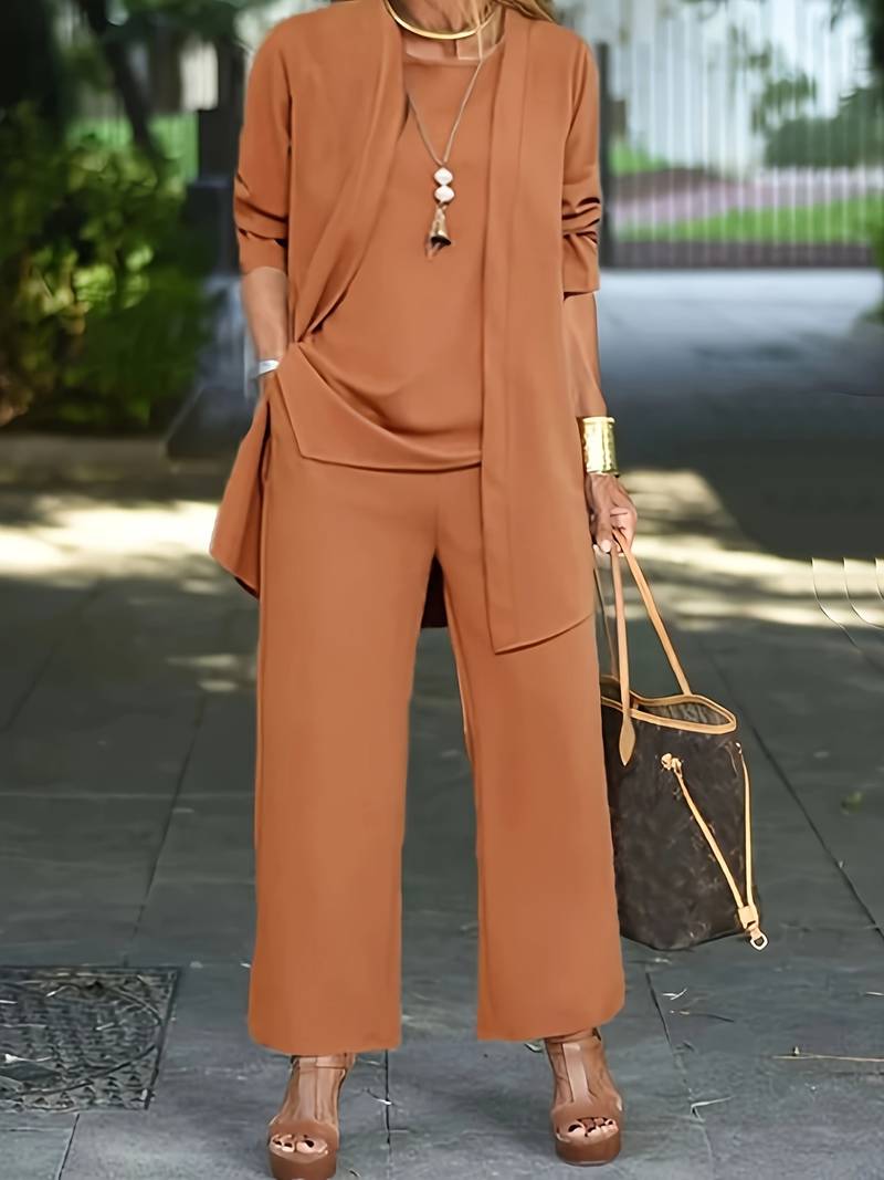 Charly | Women's Wide-Leg Trouser Set with Cardigan