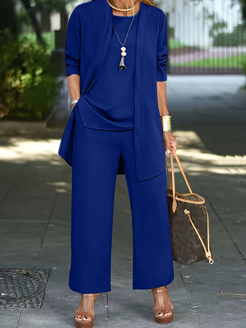 Charly | Women's Wide-Leg Trouser Set with Cardigan