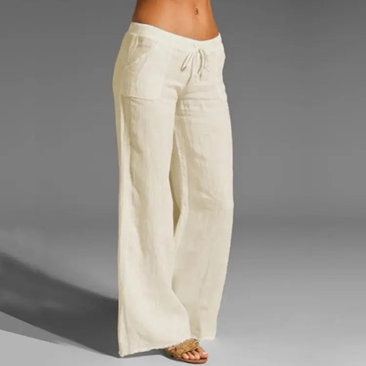 Charly | Women's Wide Leg Trousers with Drawstring Waist