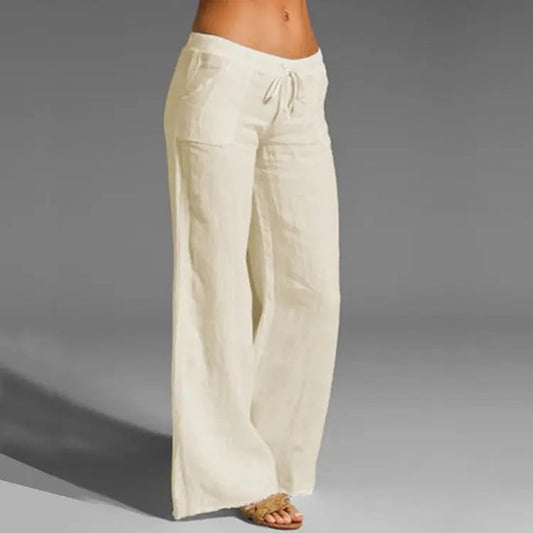 Charly | Women's Wide Leg Trousers with Drawstring Waist