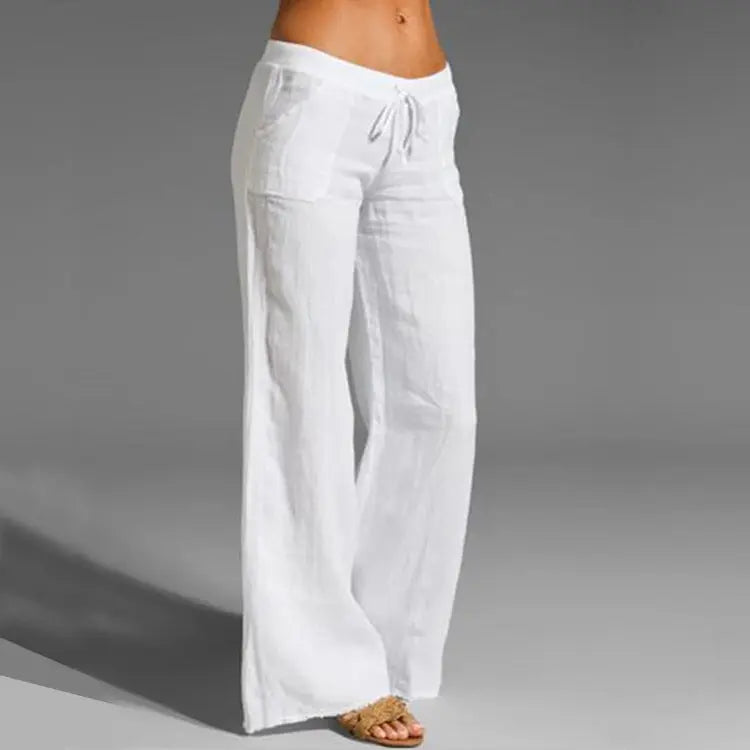 Charly | Women's Wide Leg Trousers with Drawstring Waist